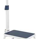 Folding Step Stool, Step Stools with Handle for Elderly Adults, Metal Stepping Stool with Adjustable Handrail in Kitchen, Bathroom, Bedroom, 330 Lbs Capacity