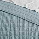 Levtex Home Cloud Waffle Full/Queen Quilt Set (88x92in) and 2 Pillow Shams (26x20in) - Box Quilted Waffle Texture - Chambray - Cotton Full/Queen Size Quilt Bedding Set - Lightweight Soft Pre-Washed