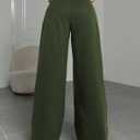 HBQ Wide Leg Sweatpants Women Baggy Barrel Sweat Pants High Waist Drawstring Joggers with Pockets (Green, S)