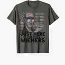 Just Here For the Wieners Washington Hotdog 4th of July Men T-Shirt, 2XL