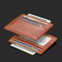 Slim Wallet Minimalist Front Pocket RFID Blocking Men and Women Leather Wallets