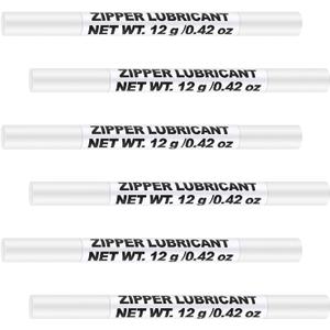 Nuanchu 6 Pcs Zipper Wax Snap and Zipper Lubricant Stick, Zip Lube for Lubricating and Protecting Plastic and Metal Zippers - Ideal for Boat, Canvas, Backpacks, Tents, Jackets, and More (0.42 Oz)
