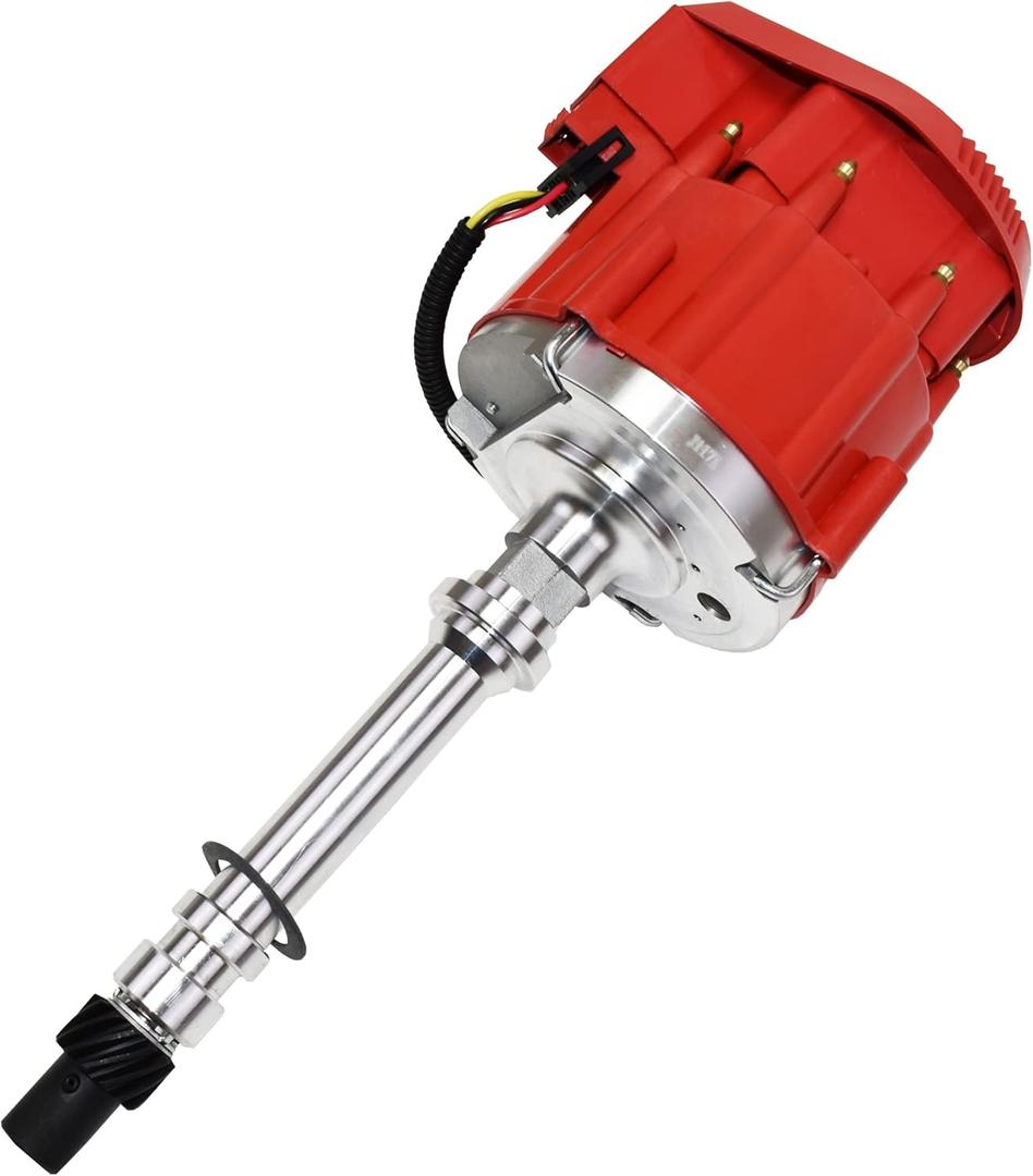 A-Team Performance - Marine HEI Electronic Distributor 65K Coil - Compatible with 350 454 V8 Mercruiser OMC 5.0 5.7 7.4 (Red Super Cap)