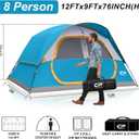 CAMPROS CP Upgraded 8 Person Camping Tents, Waterproof Windproof Family Tent with Larger Mesh Windows & Door, Double Layer, Easy Set Up, All-Season Dome Tent with Top Rainfly & Carry Bag