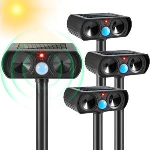 Ultrasonic Animal Repellent Outdoor Solar Animal Repeller with Motion Detection Waterproof Cat Deterrent Outdoor Deer Repellent Device for Dog Raccoon Rabbit Squirrel Skunk Repellent for Yard (2)