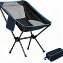 Wind Tour Portable Camping Chair Backpacking Chair - The 4th Generation Ultralight Folding Chair - Compact, Lightweight Foldable Chairs for Hiking Mountaineering, BeachMesh Black