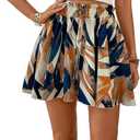 BEAUDRM Women's Flowy Summer Shorts High Waisted Casual Dressy Shorts Summer Beach Vacation Outfits (L)
