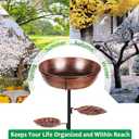 Metal Bird Bath for Outdoor - Garden Bird Bath with Removable Bowl Heavy-Duty Base, Winter Birdbath Feeder Rust-Proof Birdbaths for Garden Yard Lawn Decor, Easy to Install(Bronze)