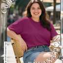 Evervibe 3 Pack Plus Size Women's T-Shirts Crew Neck Short Sleeve Tops Loose Fit Casual Summer Basic Plain Tees 3XL