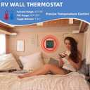 3316250.712 RV Single Zone Wall Thermostat Replacement for Dometic for RV/Camper Conditioners - Precise Temperature Control w, Bright Blue Backlight Self-extinguishingBlack