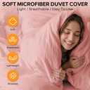 Cozyide Pink Duvet Cover Full Size, 3 Pieces Bedding Duvet Covers, Soft Breathable Seersucker Duvet Cover Set with Zipper Closure and Corner Ties (1 Duvet Cover 80"x90" + 2 Pillow Shams 20"x26")