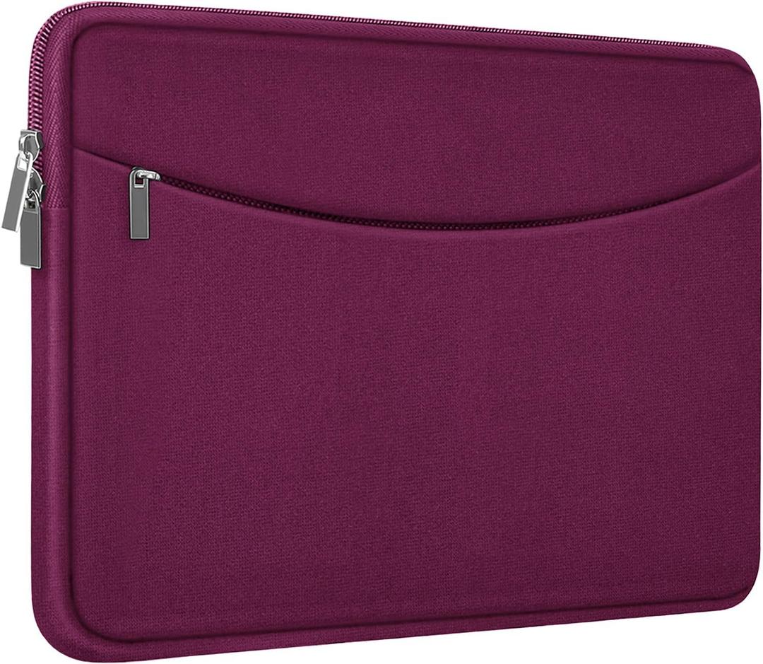 Laptop Sleeve Bag 14 inch, Shockproof Protective Laptop Cover Carrying Computer Bag with Accessory Pocket Portable Computer Case for 14" MacBook, HP, Dell, Lenovo, Acer, Rose Red