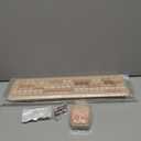 Wireless Keyboard and Mouse Combo, Retro Typewriter Keyboard with Round Keycaps, Full-Size Ergonomic, Brown, Ideal for Windows PC, Home, Office, and College, Wireless Keyboard Mouse Combo, Milk Tea