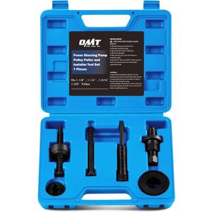 Orion Motor Tech Power Steering Pump Pulley Puller/Installer Tool Set, Pump Pulley Remover Installer Tools Compatible with Ford, GM, and Chrysler Vehicles (Blue)