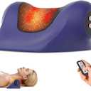 Neck Massager with Heat, Red Light & Vibration Adjustable, Heated Neck Stretcher with 3 Modes, Rechargeable Cervical Traction Device for Pain Relief & Muscle Relaxation, Gift for Women Men