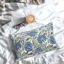 2 x Boho Navy Blue Pillow Covers 12x20 Inch 2 Pcs Sage Green Vintage Floral Decor Throw Pillows Spring Flower Summer Outdoor Farmhouse Decoration Pillowcase Cushion Cover for Couch Sofa Bed