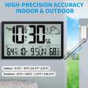 Weather Clock with Atomic Clock Indoor Outdoor Thermometer, 14.6" Large Atomic Wall Clock Battery Operated, Never Needs Setting! Wireless Outdoor Sensor, Auto DST, Wall Clock for Office/Home/School