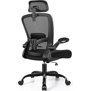 FelixKing Ergonomic Office Chair, Headrest Desk Chair with Adjustable Lumbar Support, Home Office Swivel Task Chair with High Back and Armrest, Adjustable Height Gaming Chair(Black)