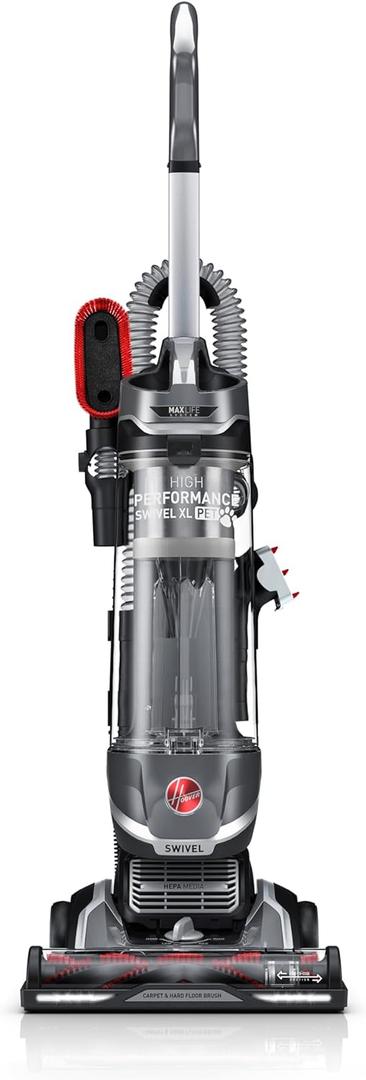 Hoover High Performance Swivel XL Vacuum Cleaner, Bagless Upright Vacuum, HEPA Media Filtration, MaxLife System, WindTunnel Technology, Corded Vacuum Cleaners for Home Use