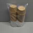 50 x ESSENTIAL Paper Ice Cream Cups with Lids, 50pcs 8oz Disposable Dessert Bowls with Lids for Hot or Cold Food, Paper Snack Containers for Sundae, Frozen Yogurt, Soup (Brown)