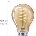PHILIPS LED 60W A19 1-Pack Vintage Edison Spiral Amber (2000K) 400 Lumen (6.5W = 60W) Dimmable Flicker-Free Light Bulb