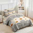 Nesker Comforter Set Twin Size, Boho Mid Century 5 Pcs Bedding for Kids and Adults, Minimalist Abstract Bed Sheet Sets with Fitted Sheet Pillowcase & Sham