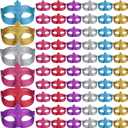 Sanwuta 60 Pcs Mardi Gras Masks Masquerade Mask Bulk Glitter Shining Half Face Masks Multicolor Masks Masquerade Party Decor Costume Accessory Props