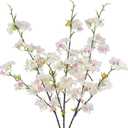 3 Pcs Artificial Cherry Blossom Flowers Pink Faux Cherry Blossom Branches Bulk Spring Arrangement Silk Cherry Flowers Stems for Outdoor Indoor Wedding Table Vase Decor