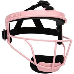 Dinictis Softball Face Mask, with Wide Field Vision, Lightweight and Comfortable, Suit for All Ages - Durable and Safety Fielder Head Guard- Pink-(S)