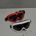2 Pack Snow Ski Goggles, Snowboard Snow Goggles for Men Women Youth Kids, UV Protection Winter Snow Sports Goggles (Red Frame Multicolor/White Frame Multicolor)
