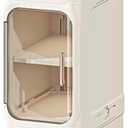 Tall Narrow Storage Cabinet, Silm Bathroom Organizers with Wheels, Golden Handle, Anti-Tip Storage Cabinet with Adjustable Shelves for Kitchen, Laundry(5tier-Cream)