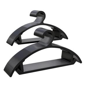 ABHENG 50 Pack Clothes Hangers, Non Slip Heavy Duty Plastic Hangers, Space Saving All-in-One Garment Hangers for Dresses Suits Jeans Knits, Hold Up to 11 LB Dry & Wet, 16.4" x 8.3", Black, UAPY0850B