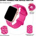 Silicone Braided Weave Bands Compatible with Apple Watch 38mm 40mm 41mm 42mm 44mm 46mm 45mm 49mm, Replacement Sport Breathable Strap for iWatch Series 10/9/8/7/6/5/4/3/2/1 Ultra SE Women Men, Hot Pink