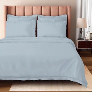 Bioweaves 100% Organic Cotton Full/Queen Duvet Cover Set, 3-Piece, 300 Thread Count Sateen Weave GOTS Certified Comforter Cover with Buttoned Closure and 2 Pillow Shams  Shore, 90x90 inches