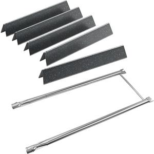 SafBbcue Grill Parts Kits for Weber Genesis Silver A Spirit 200,Spirit 500/520/530/500 LX Series Gas Grills with Side Mounted Control Panels 7534 Porcelain Steel Flavorizer Bars 7507 Burner Tubes, 21.5"-Weber Spirit 200 500
