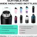Straw Lid and Auto Spout Lid for Wide Mouth Water Bottle, BPA Free Replacement Sports Straw Cap for Wide Mouth 32 40 64 oz