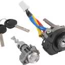 Ignition Lock Cylinder Switch with Left Driver Side Door Lock Cylinder Compatible with 2011-2015 Kia Optima 2013-2017 Kia Rio Replace# 81900-1WK00, 81970-2TA00