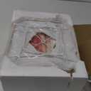 Rustic Floor Lamp 65'' Tall with Nightlight Cut Corner Linen Fabric Shade Vintage Standing Lamp for Living Room, Bedroom, Office, House (Bulb Included) (Cream-No Tray)