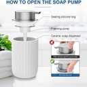Ceramic Foaming Soap Dispenser, 12 oz Bathroom Foam Hand Soap Dispenser, Refillable Lotion Soap Dispenser with Removable Pump for Kitchen Hand Wash Dispenser, Modern Home Decor (White)