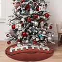 Football Christmas Tree Skirt 36 Inch Mat Funny Party Holiday Festive Decor Supplies for Home Occasion Ornament Decorations