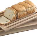 Bread Cutting Board with Crumb Catcher Tray Wooden Holder Bread Tray for Serving Bread Slicers for Homemade Bread Cutting Boards for Kitchen with Holder