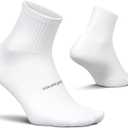 Feetures High Performance Max Cushion Quarter Tall Sock for Women & Men - Moisture-Wicking Athletic Socks (White)
