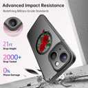 FUNMIKO for iPhone 14 Case Military-Grade Protection & Wireless Charging - Trendy Floral Design for Women Girls, Non-Slip Matte Phone Cover with Shockproof Corners - Blooming Red Rose