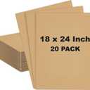 Henoyso 20 Pack 18 x 24 Inch Corrugated Cardboard Sheets Flat Cardboard Sheets Packaging Inserts Flat Square Inserts Squares Separators for Shipping Packing Mailing Crafts (Brown)