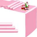 4-Pack Pink Satin Table Runner 12 x 108 Inch Long Bright and Smooth Silk Fabric Table Runner for Wedding Banquet Birthday Party Decoration, 12"x108" 4PCS