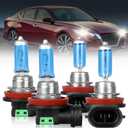 High Performance Halogen Headlight Bulb For Nissan Altima 2007-2018 Light Bulbs High Low Beam and Fog Replacement Bulb, H9 High Beam+H11 Low Beam Combo, 4PCS 5000K 300% More Brightness