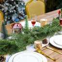 6 Pcs 6 ft Christmas Cedar Garland with LED Lights Realistic Artificial Faux Greenery Pine Garland for Christmas Winter Mantel Table Fireplace Outdoor Indoor Holiday Seasonal Decor