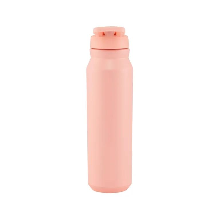 Pink water Bottle With Silicon Grip And Water Measurment