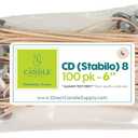 Candle Wicks for Candle Making | 6 inch Stabilo CD 8 Wicks | 100pcs of Cotton Wicks for Candles and Candle Making Supplies, White