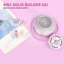 Solid Builder Gel for Nails 240g 4oz Builder Gel Nail Kit Non-sticky for Nails Extension DIY Nail Thickening Solution 3d Sculpture Hard Sculpting Glue Molding Building Forms UV Lamp (1, 4colors)
